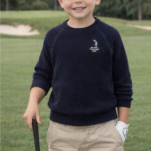 Pinehurst Embroidered Logo Toddler Size 3T & 4T Navy Blue Sweater